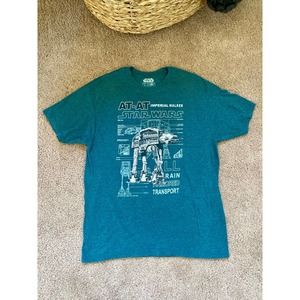 Star Wars AT-AT Retro Tee Star Wars AT-AT Graphic T Shirt Teal Pacific Green